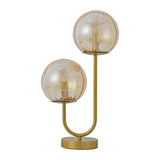 Tischlampe Linda - Messing mit Amberglas - 2-flammig