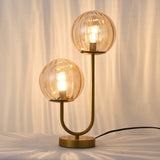 Tischlampe Linda - Messing mit Amberglas - 2-flammig