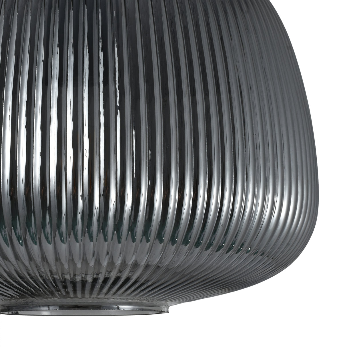 Hängelampe Schwarz gerippt Rauchglas – 3-flammig - Arno