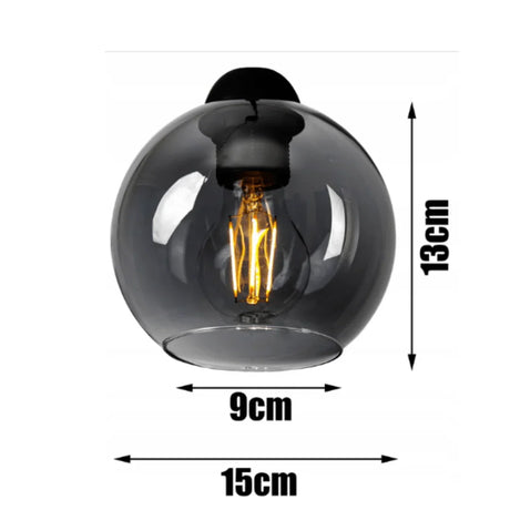 plafondlamp industrieel rookglas zwart woonkamer