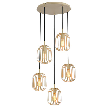 Hanglamp - Beige - 5 Lichts - Woonkamer - Eetkamer - Nova 