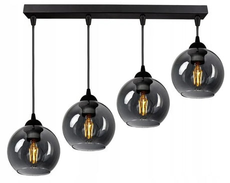 industriële smoke glas hanglamp zwart woonkamer