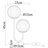 Tischlampe Linda - Messing mit Amberglas - 2-flammig