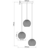 Hängeleuchte Lisa – 3-flammig – Geripptes Fade-Glas