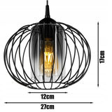 hanglamp industrieel draad en glas voor eettafel