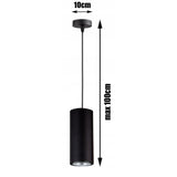 Hanglamp zwart industrieel met E27 fitting en open kap