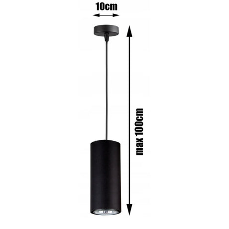 Hanglamp zwart industrieel met E27 fitting en open kap