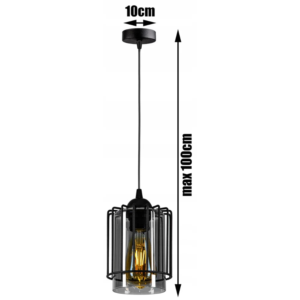 Industriële hanglamp zwart metaal voor woonkamer of eettafel
