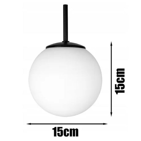 Hanglamp Stellar zwart wit modern met 2 opaalglazen bollen