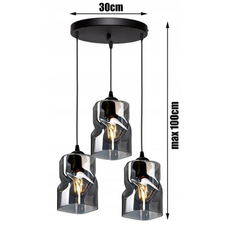 Zwarte industriële hanglamp woonkamer met drie lichtpunten