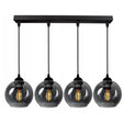 industriële smoke glas hanglamp zwart woonkamer