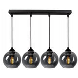 industriële smoke glas hanglamp zwart woonkamer