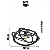 Zwarte hanglamp cirkelvorm met 1 lichtpunt E27 fitting