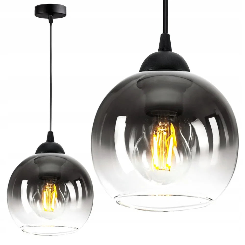 fade bol hanglamp zwart voor woonkamer met E27 fitting