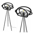 Zwarte moderne vloerlamp met cirkelvormige voet