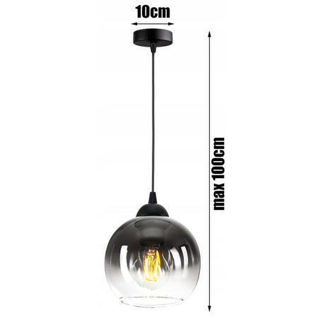 fade bol hanglamp zwart voor woonkamer met E27 fitting