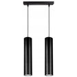 hanglamp zwart industrieel 2-lamps E27 boven eettafel