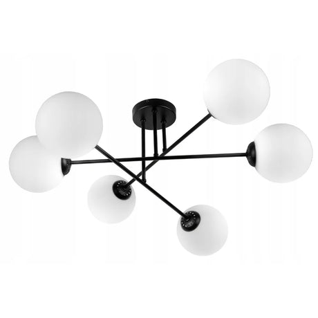 plafondlamp industrieel zwart 6-lamps voor woonkamer