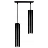 hanglamp zwart industrieel 2-lamps E27 boven eettafel
