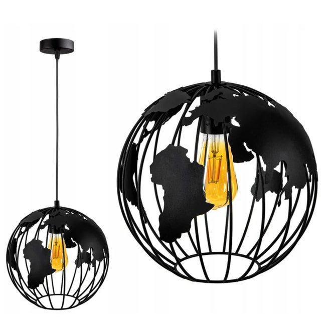 Zwarte industriële hanglamp staal met E27 fitting