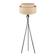 Beige staande lamp voor woonkamer met stoffen kap