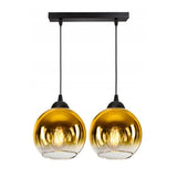 Hanglamp 2 lampen goud industrieel voor eettafel of hal
