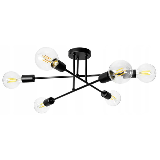 plafondlamp industrieel zwart voor woonkamer of eetkamer