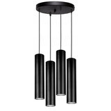 Hanglamp zwart industrieel voor ronde eettafel 4-lamps