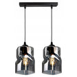 Hanglamp industrieel 2 lampen zwart metaal Twistlux