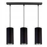 langwerpige hanglamp zwart industrieel 3-lichts eettafel