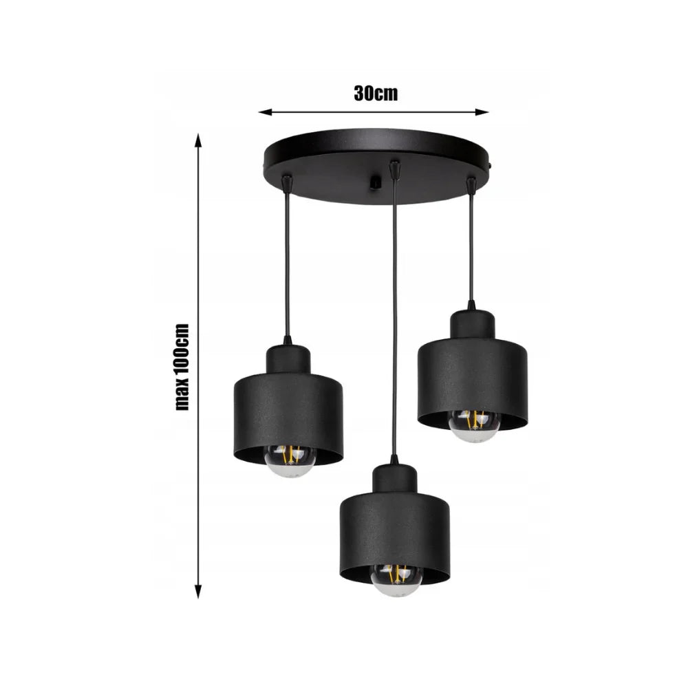 Zwarte draad hanglamp voor eettafel of woonkamer