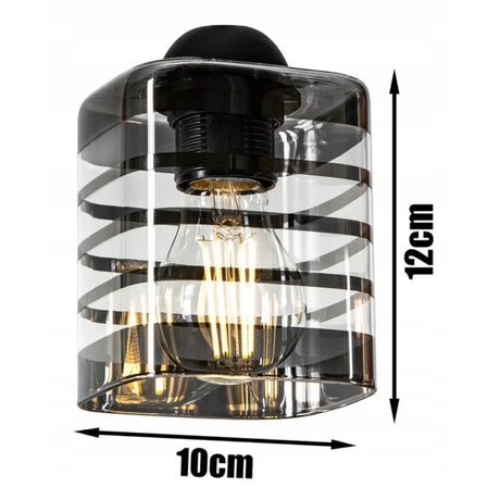 Plafondlamp langwerpig 3-lamps glas woonkamer eetkamer