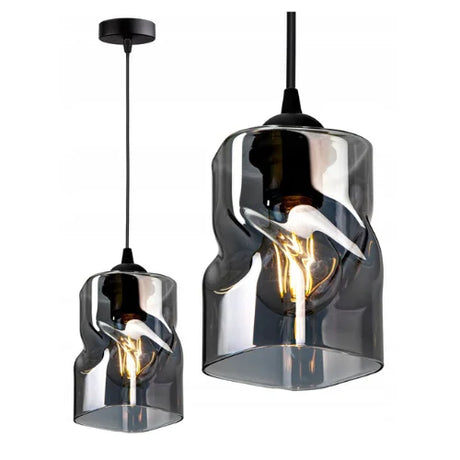 Zwarte industriële hanglamp Twistlux voor keukeneiland