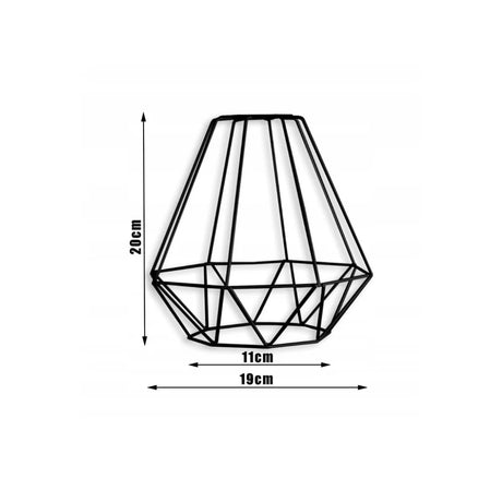 Hanglamp 3-lichts zwart met draadkappen voor woonkamer