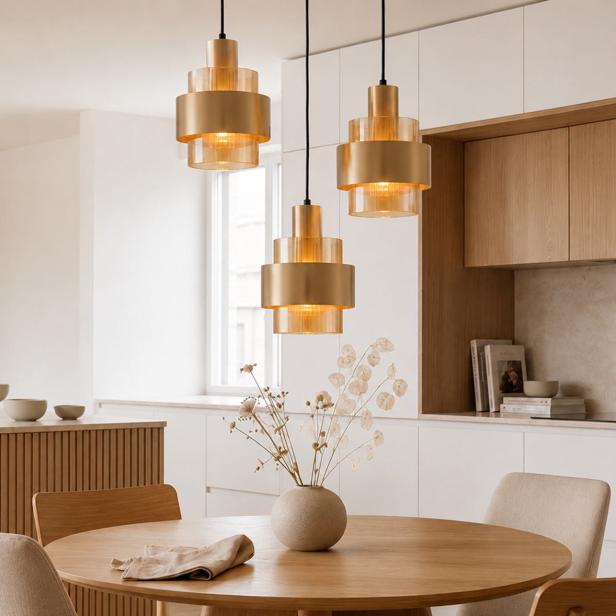 Pendelleuchte - Bronze - 3-flammig - Orvani
