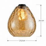 Hanglamp - amberkleurige glazen bol