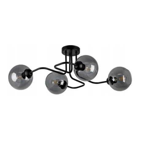 plafondlamp industrieel rookglas zwart woonkamer