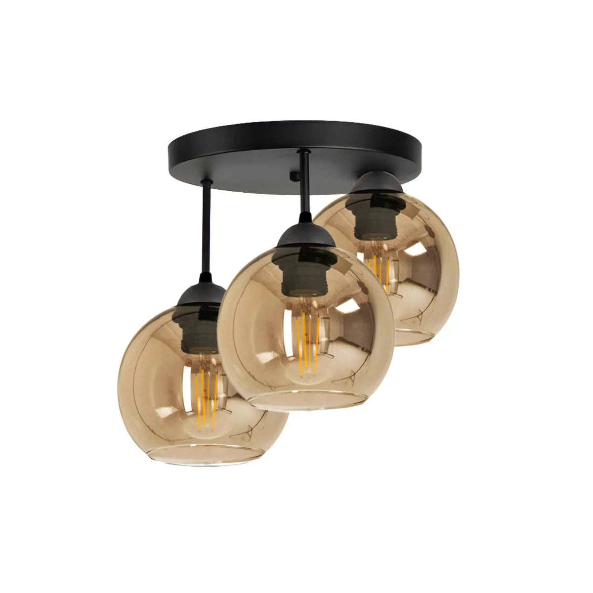 glazen plafondlamp amber bol woonkamer slaapkamer