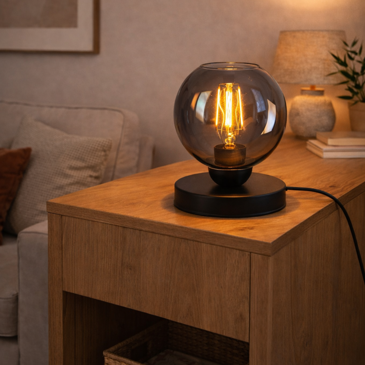 Industrielle Tischlampe „Smoke“ 