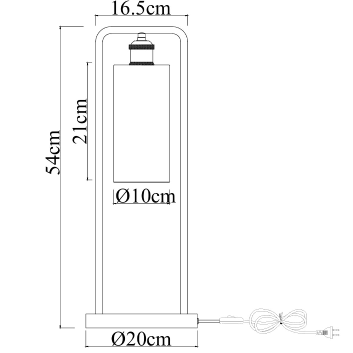 Tischleuchte Tess – Schwarz mit Rauchglas