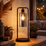 Tischleuchte Tess – Schwarz mit Rauchglas