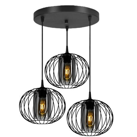 hanglamp industrieel rookglas eettafel plafondlamp