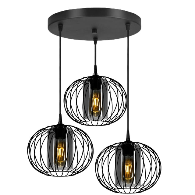 hanglamp industrieel rookglas eettafel plafondlamp