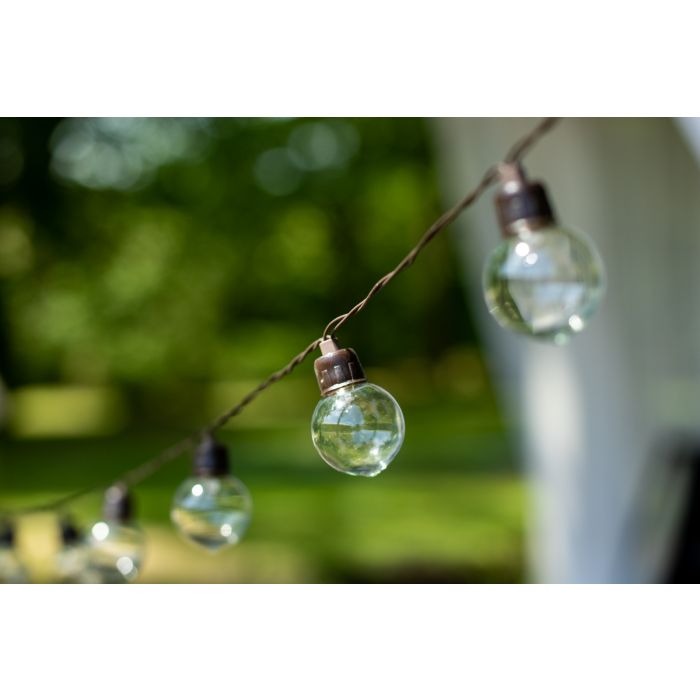 Solar-LED-Lichterkette mit Kugeln, 7,5 m – Warmweißes Licht (3000K) | Solar-Gartenbeleuchtung