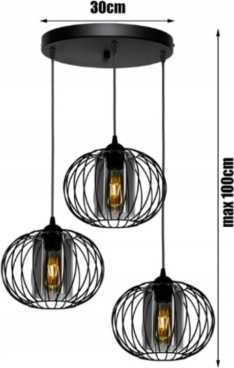 hanglamp industrieel rookglas eettafel plafondlamp