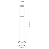 Gartenleuchte – Außenlampe aus Edelstahl – E27-Fassung – 65 cm hoch – Stehendes Modell