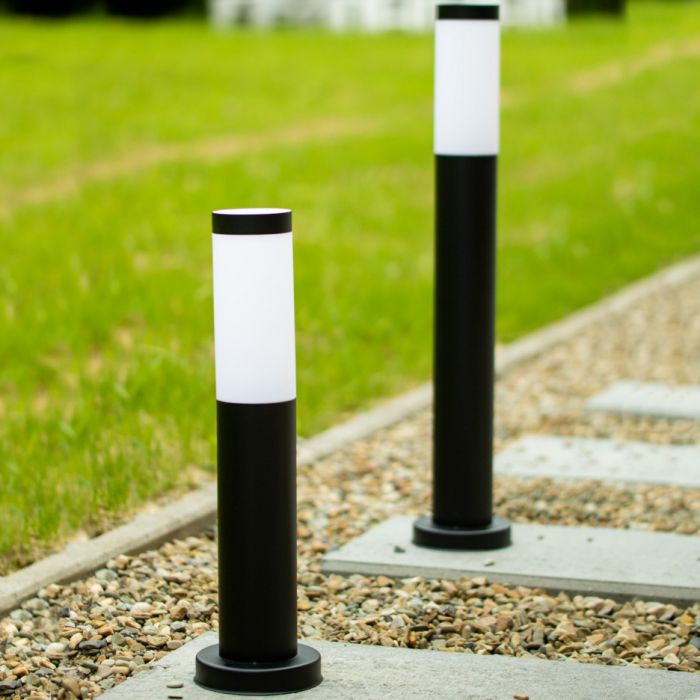 Schwarze Gartenpfahlleuchte – E27 Außenbeleuchtung, 65 cm