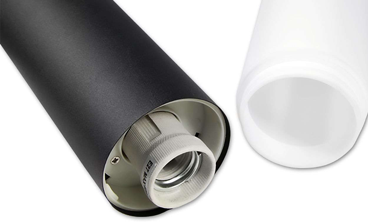 Schwarze Gartenpfahlleuchte – E27 Außenbeleuchtung, 65 cm