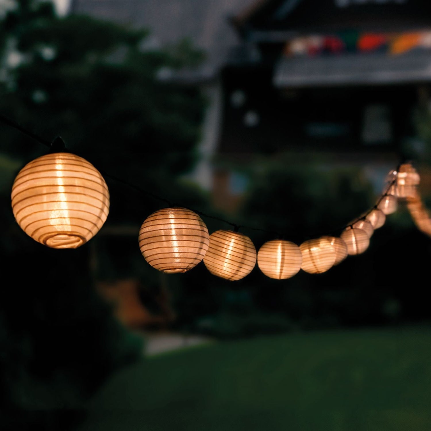 Solar-Gartenlichterkette – 20 LED-Laternen – 7,59 m – Warmweiß 3000K