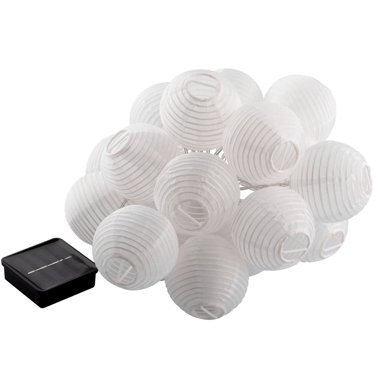 Solar-Gartenlichterkette – 20 LED-Laternen – 7,59 m – Warmweiß 3000K